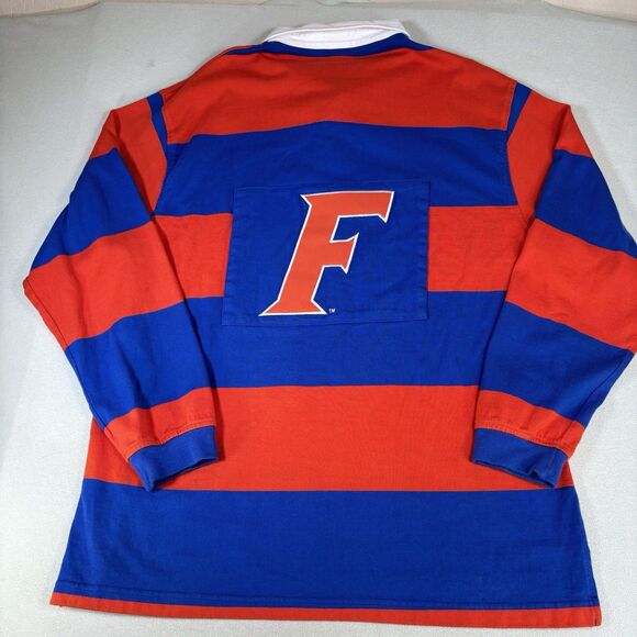 VTG University of Florida Gators Color Block Striped Patch Nike Swoosh Rugby L - Picture 2 of 9